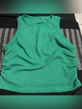 SHEIN Textured Knit Tank Top - Teal Green